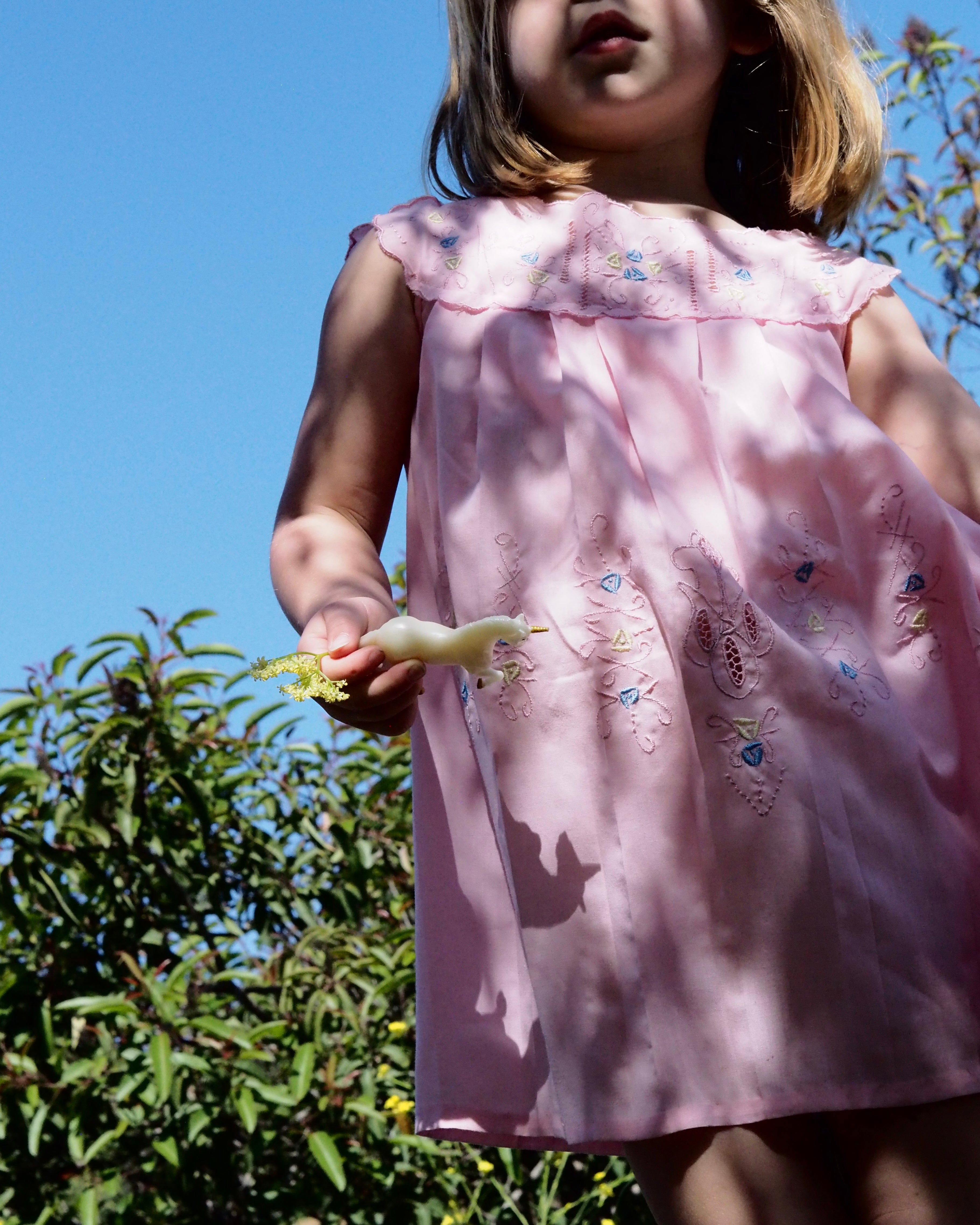 Vintage - Pink embroidered dress 3-4Y